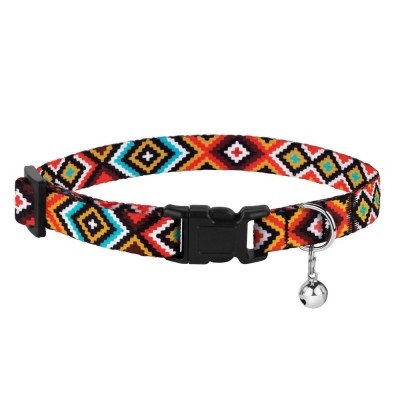Нашийник для Котів BronzeDog Urban Tribal Нейлоновий з Пластиковою Пряжкою та Дзвіночком