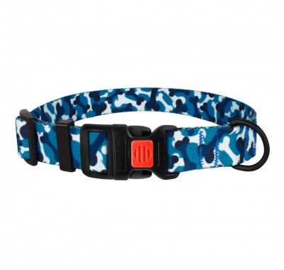 Нашийник для Собак BronzeDog Urban Camo Нейлоновий з Пластиковою Пряжкою Блакитний