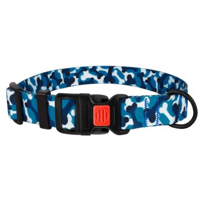 Нашийник для Собак BronzeDog Urban Camo Нейлоновий з Пластиковою Пряжкою Блакитний