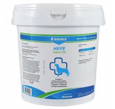 Витамины Canina Hefe для собак, дрожжевые таблетки с энзимами, 2500 г (3100 табл) 130023
