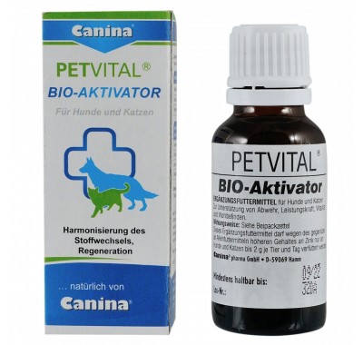 Вітаміні Canina PetVital Bio-Aktivator для собак та котів, комплекс з амінокислотами та залізом, 20 мл 712007