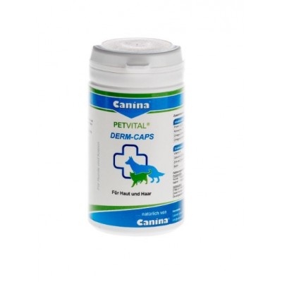 Вітаміни Canina PetVital Dеrm-Caps для собак та котів, для проблемної шерсті, 40 г (100 табл) 702121