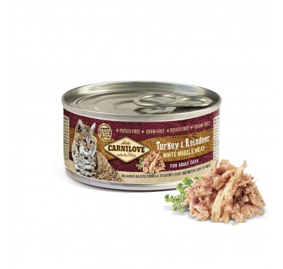 Вологий корм для кішок Carnilove Turkey & Reindeer (індичка та оленина) 100 г 9018