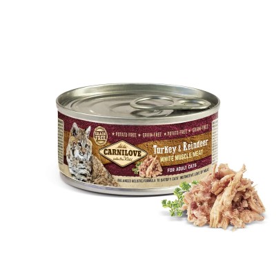 Вологий корм для кішок Carnilove Turkey & Reindeer (індичка та оленина) 100 г 9018