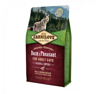 Сухий корм для кішок Carnilove Cat Duck&Pheasant Hairball Controll з качкою та фазаном 2 кг 170197