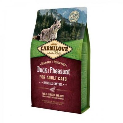 Сухий корм для кішок Carnilove Cat Duck&Pheasant Hairball Controll з качкою та фазаном 2 кг 170197