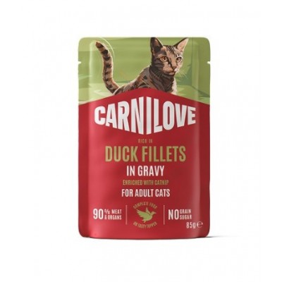 Вологий корм Carnilove Gravy Duck with Catnip для котів качка та котяча м'ята в соусі 85 г, 101401