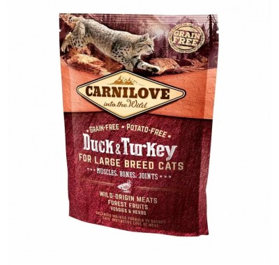 Сухий корм для дорослих кішок великих порід Carnilove Cat Duck & Turkey Large Breed 400 г 170195