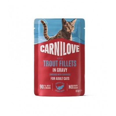 Вологий корм Carnilove Gravy Trout with Echinacea для кішок форель та ехінацея в соусі 85 г, 101404
