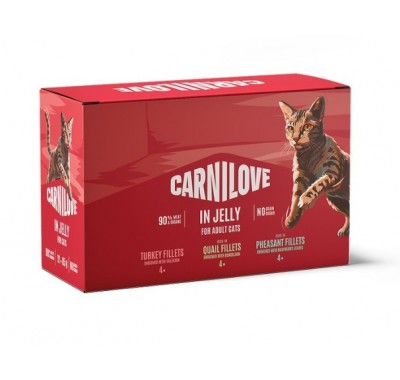 Вологий корм Carnilove Jelly Multipack для кішок у желе в асортименті 12×85г, 101383