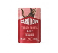 Вологий корм Carnilove Jelly Turkey with Valerian для котів індичка та валеріана в желе 85г, 101406