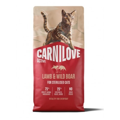 Сухий корм Carnilove Active Lamb & Wild Boar Sterilised для стерилізованих кішок ягня та дикий кабан 6 кг, 173705