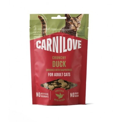 Ласощі хрусткі для кішок Carnilove Crunchy Snack Duck with Raspberries качка та малина 50г, 100792