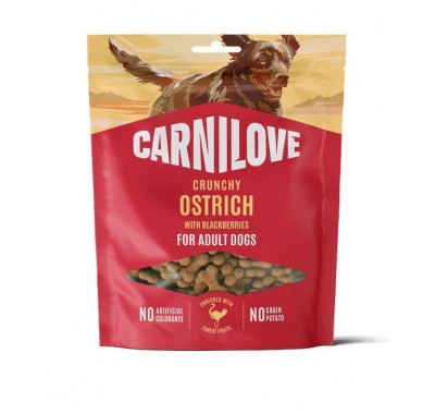 Ласощі хрусткі для собак Carnilove Crunchy Snack Ostrich with Blackberries страус і ожина 200г, 100796