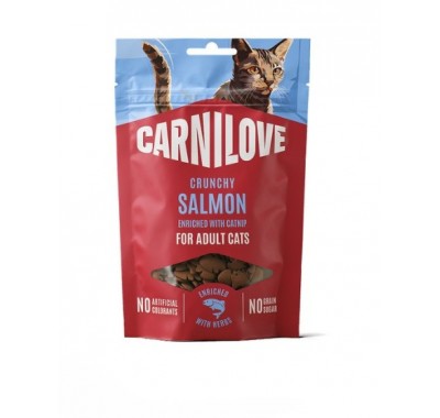 Ласощі хрусткі для котів Carnilove Crunchy Snack Salmon with Catnip лосось та котяча м'ята 50г, 100793