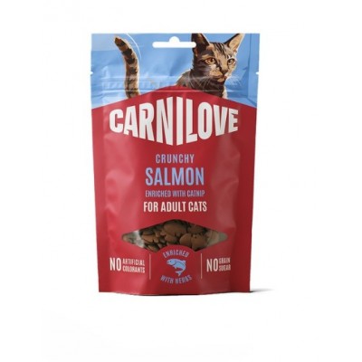 Ласощі хрусткі для котів Carnilove Crunchy Snack Salmon with Catnip лосось та котяча м'ята 50г, 100793