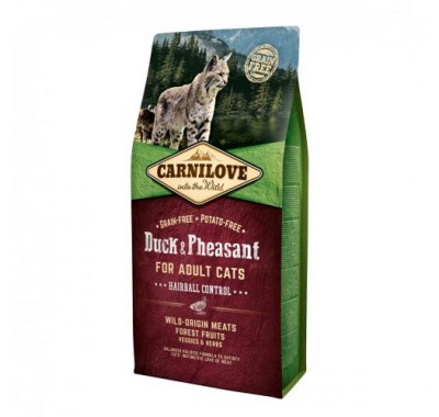 Сухой корм для кошек Carnilove Cat Duck&Pheasant Hairball Controll с уткой и фазаном 6 кг 170203