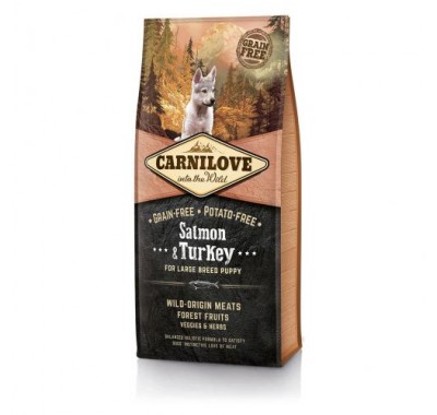 Сухий корм для цуценят великих порід Carnilove Salmon & Turkey Large Breed Puppy з лососем та індичкою 12 кг 150816