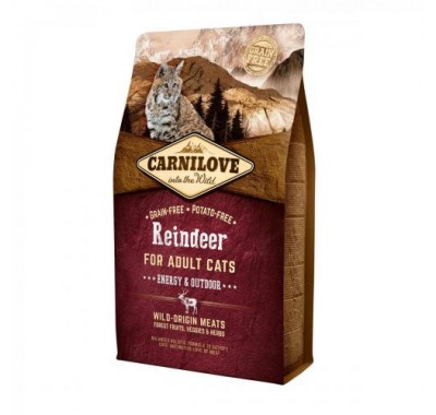 Сухий корм для кішок Carnilove Cat Raindeer Energy&Outdoor з м'ясом північного оленя 2 кг 170200