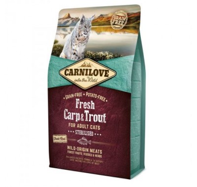 Сухий корм Carnilove Cat Fresh Carp & Trout Sterilised for Adult для стерилізованих кішок з коропом та фореллю 2 кг 170877