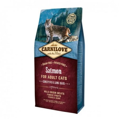 Сухий корм для кішок Carnilove Cat Salmon Sensitive & Long Hair з лососем 6 кг 170204