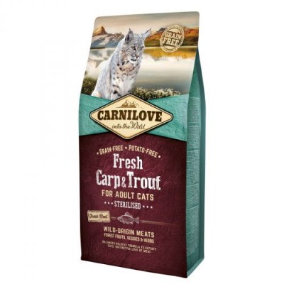 Сухий корм Carnilove Cat Fresh Carp & Trout Sterilised for Adult для стерилізованих кішок з коропом та фореллю 6 кг 170878