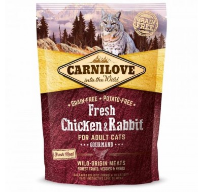 Сухой корм Carnilove Cat Fresh Chicken & Rabbit for Adult - для взрослых кошек с курицей и кроликом 400 г 170873