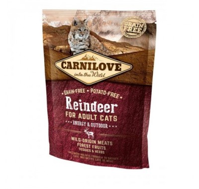 Сухой корм для кошек Carnilove Cat Raindeer Energy&Outdoor с мясом северного оленя 400 г 170194