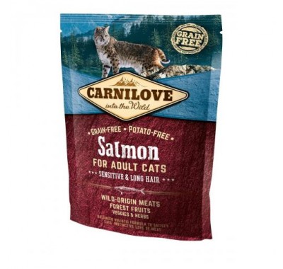 Сухий корм для кішок Carnilove Cat Salmon Sensitive & Long Hair з лососем 400 г 170192