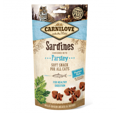 Ласощі для кішок Carnilove Cat Semi Moist Snack сардина, петрушка 50 г 111377