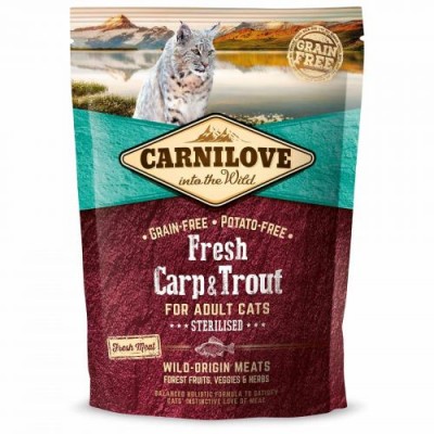 Сухий корм Carnilove Cat Fresh Carp & Trout Sterilised for Adult для стерилізованих кішок з коропом і фореллю 400 г 170876