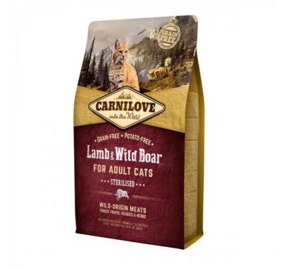Сухий корм для стерилізованих кішок Carnilove Cat Lamb&Wild Boar Sterilised з ягнятком та м'ясом дикого кабана 2 кг 170199