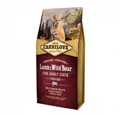 Сухий корм Carnilove для стерилізованих кішок Cat Lamb&Wild Boar Sterilised з ягнятком та м'ясом дикого кабана 6 кг 170205