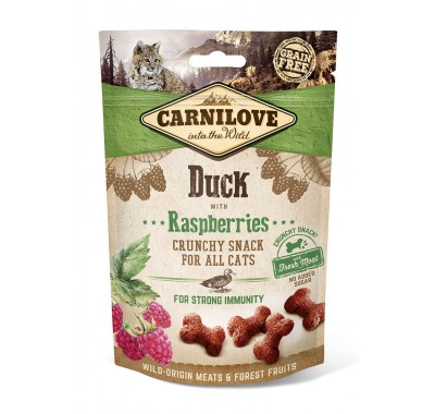 Ласощі для кішок Carnilove Cat Crunchy Snack качка, малина 50 г 100411
