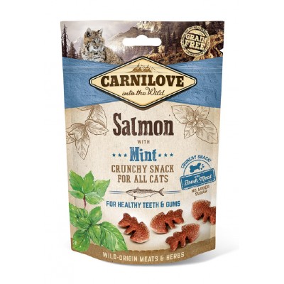 Ласощі для кішок Carnilove Cat Crunchy Snack лосось, м'ята 50 г 100410
