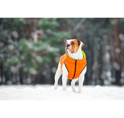 Курточка двостороння AiryVest, оранжево-салатова.
