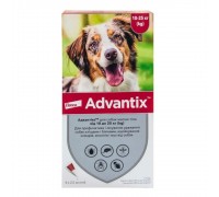 Краплі від бліх та кліщів Elanco Advantix від 10 до 25 кг, 4 піпетки.