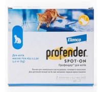 Капли от глистов Elanco Profender для кошек весом 2,5-5 кг 2 шт.