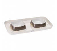 Ferplast GLAM TRAY Пластиковий піднос з мисками для котів та собак, сірий