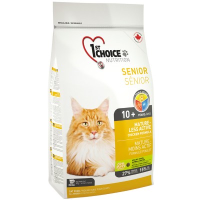 1st Choice Senior Mature Less Aktiv для літніх котів зі смаком курки 2,72 кг