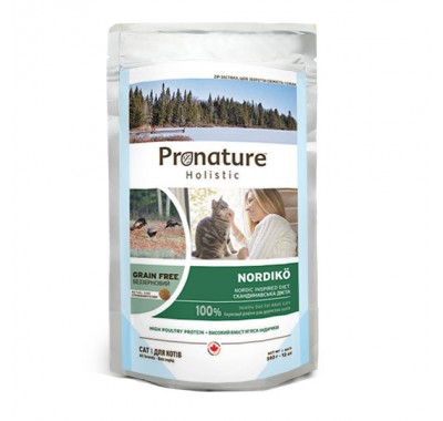 Pronature Holistic Nordikо індичка з ягодами, беззерновий холістик корм для котів 340 г