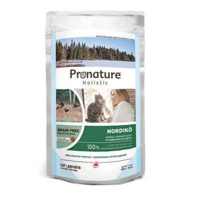 Pronature Holistic Nordikо индейка с ягодами, беззерновой холистик корм для котов 340 г
