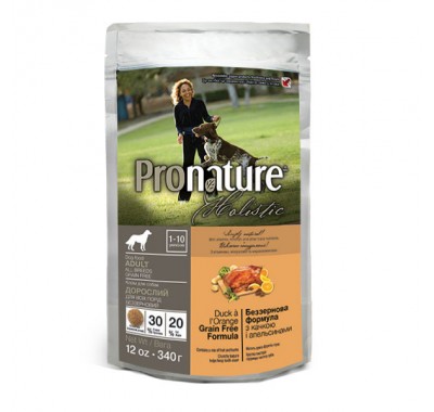Pronature Holistic Dog Adult All Breeds с уткой и апельсинами 340 г