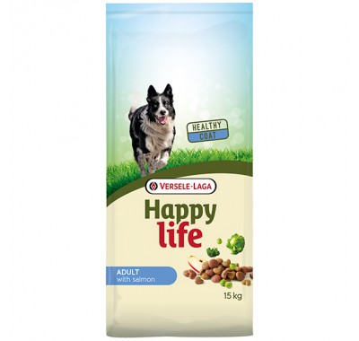 Happy Life Adult with Salmon сухий преміум корм для собак усіх порід 15 кг