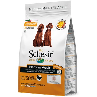 Schesir Dog Medium Adult Chicken сухий монопротеїновий корм для собак середніх порід 12 кг