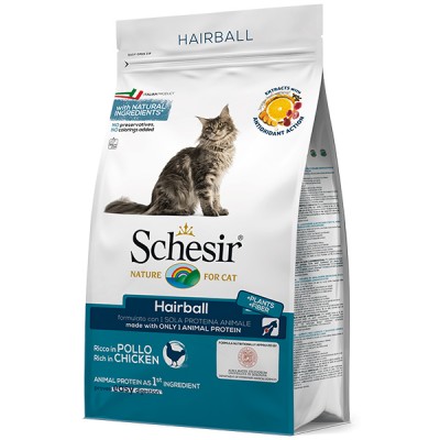 Schesir Cat Hairball сухий монопротеїновий корм для котів з довгою вовною 1,5 кг