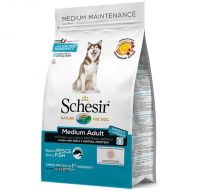 Schesir Dog Medium Adult Fish сухий монопротеїновий корм для собак середніх порід 3 кг