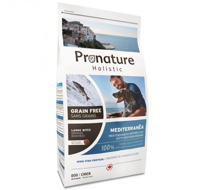 Pronature Holistic Dog Mediterranea Large Bites лосось с вялеными томатами, беззерновой холистик корм для собак средних и крупных пород 340 г