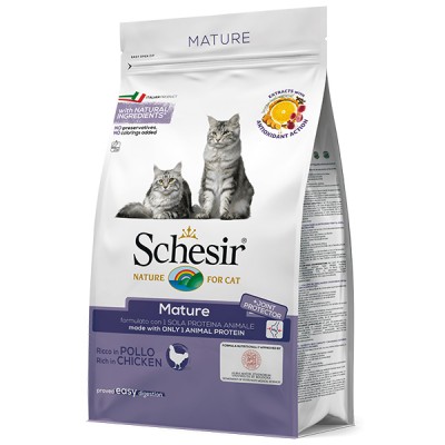 Schesir Cat Mature сухой монопротеиновый корм для пожилых котов 400 г