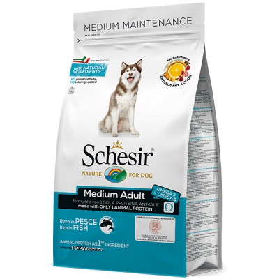 Schesir Dog Medium Adult Fish сухий монопротеїновий корм для собак середніх порід 12 кг